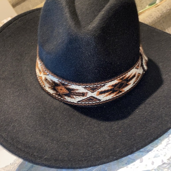 Western Hat Black with attached band (Tan back in stock too ) - Picture 2 of 7